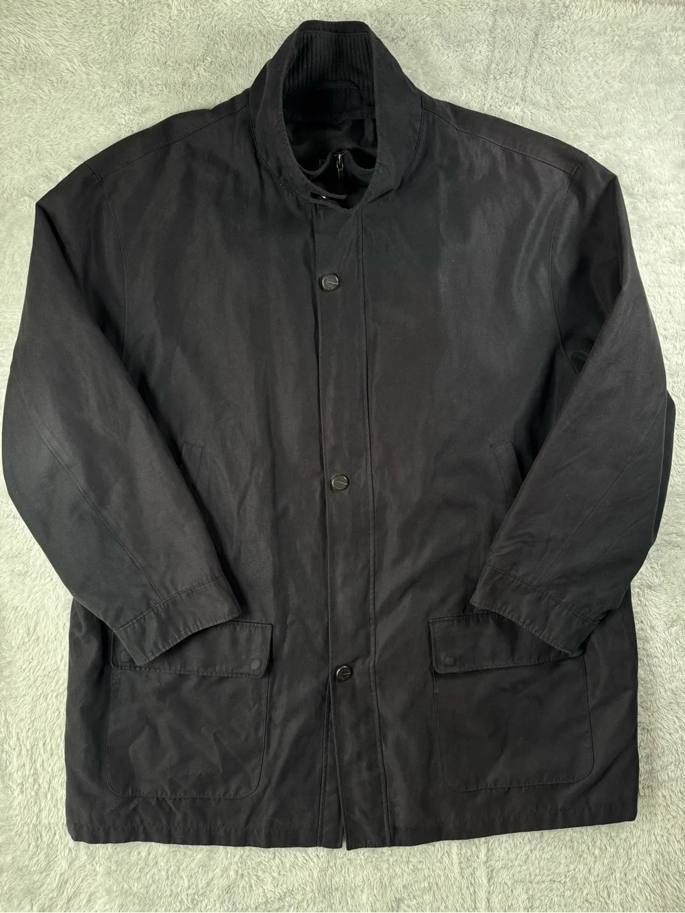 Jos. A. Bank Black Full Zip Snap Front Jacket Mens XXL